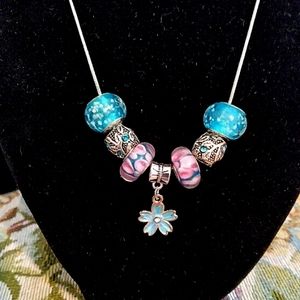 Handmade Beaded Charm Necklace